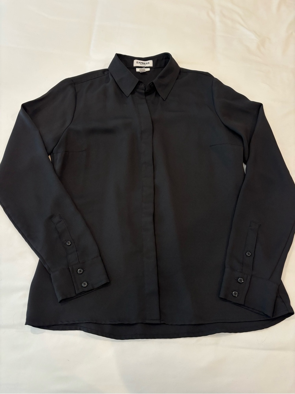 Express slim Portofino black button up blouse